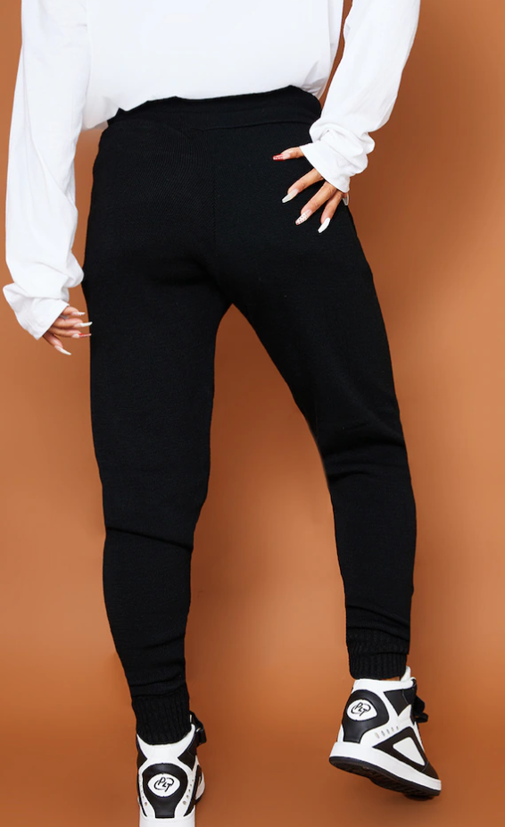 Black Knitted Sweatpants