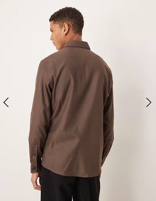 Mango premium 100% cotton shirt in brown