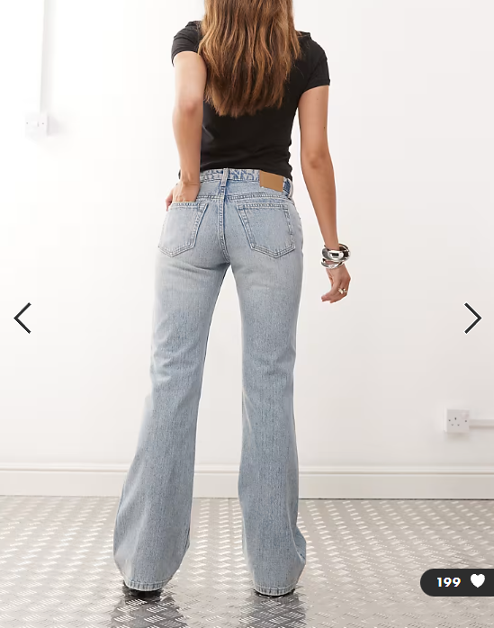 Weekday Nova slim flare jeans in light blue wash