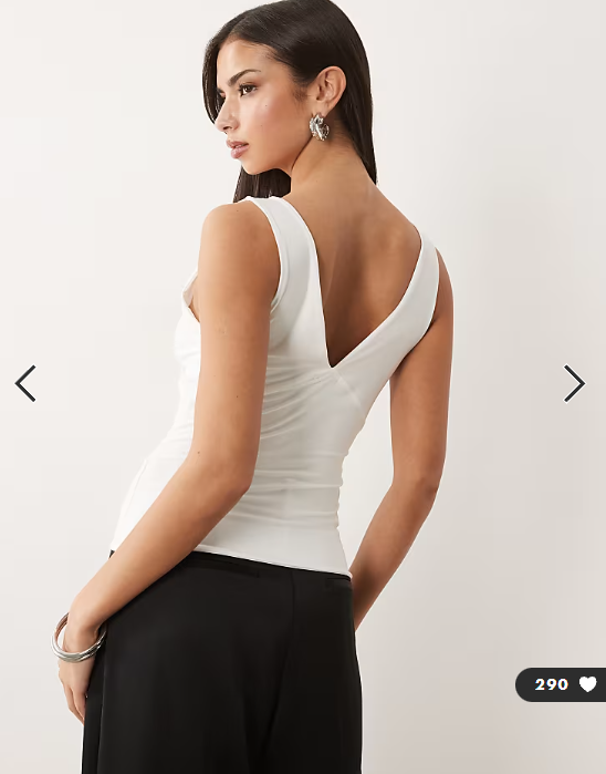 Fashionkilla exclusive double sculpted slinky lace trim v neck vest top in white