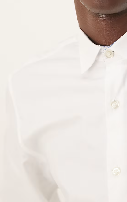 Asos - Selected slim fit easy iron cotton smart shirt in white