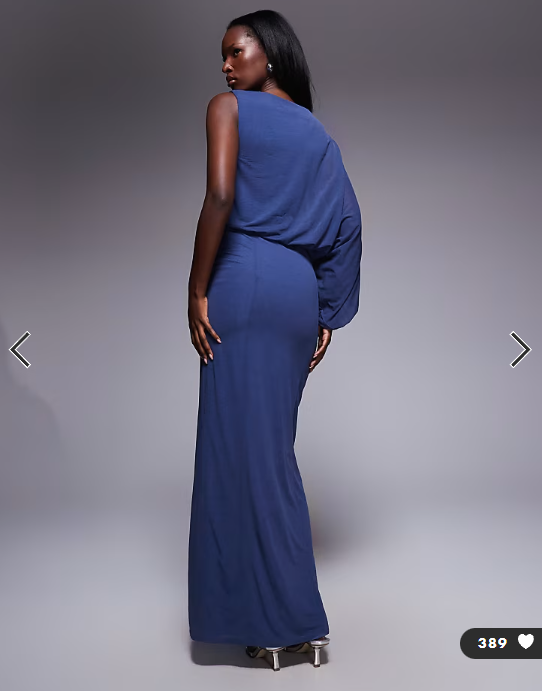 ASOS DESIGN draped bodice maxi dress in blue
