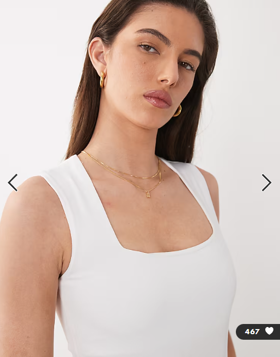 New Look square neck bodysuit in white