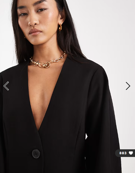 Pieces structured tailored blazer in black