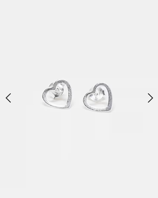 Kingsley Ryan open heart earrings in silver