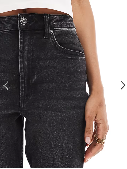ASOS DESIGN Tall slim fit comfort mom jeans in washed black