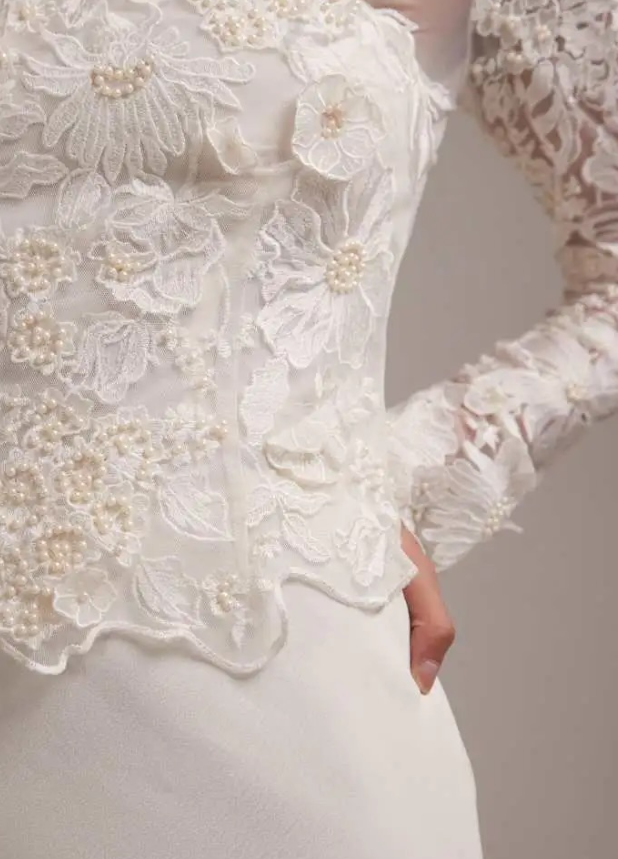 ASOS DESIGN embroidered bodice hybrid maxi wedding dress with train