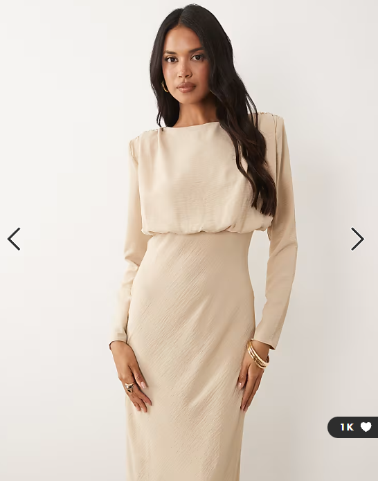 ASOS DESIGN batwing maxi dress in stone