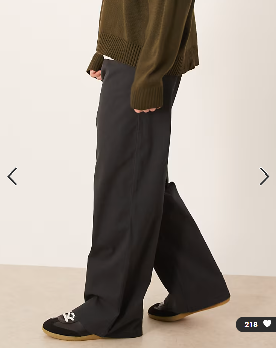 ASOS DESIGN loose chinos in black with pleats