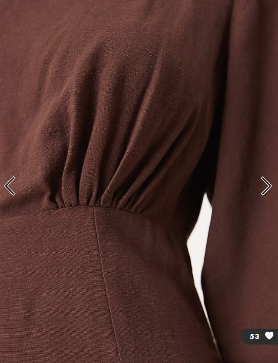 ASOS DESIGN linen blend cocoon sleeve mini dress in chocolate