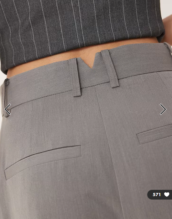 ASOS DESIGN Tall tailored wide leg trousers with pleat detail in grey