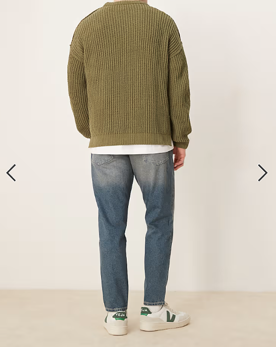 ASOS DESIGN tapered jean in mid wash