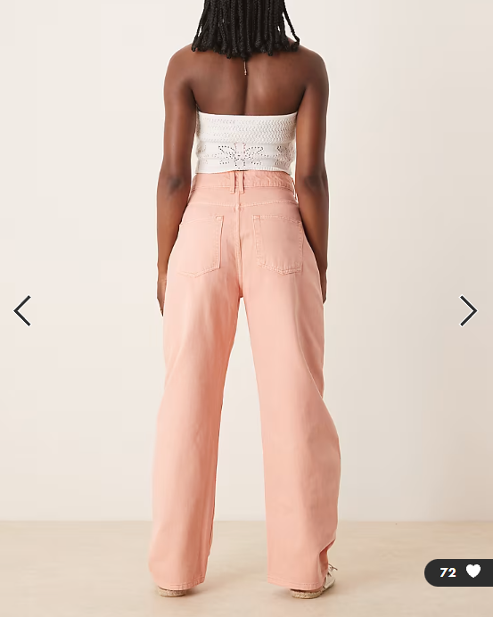 ASOS DESIGN high rise barrel leg jeans in soft apricot