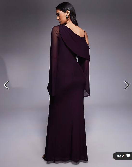 ASOS DESIGN mesh folded neckline midi dress with fallen shoulder in plum