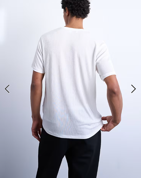 Topman classic fit sheer rib t-shirt in white .