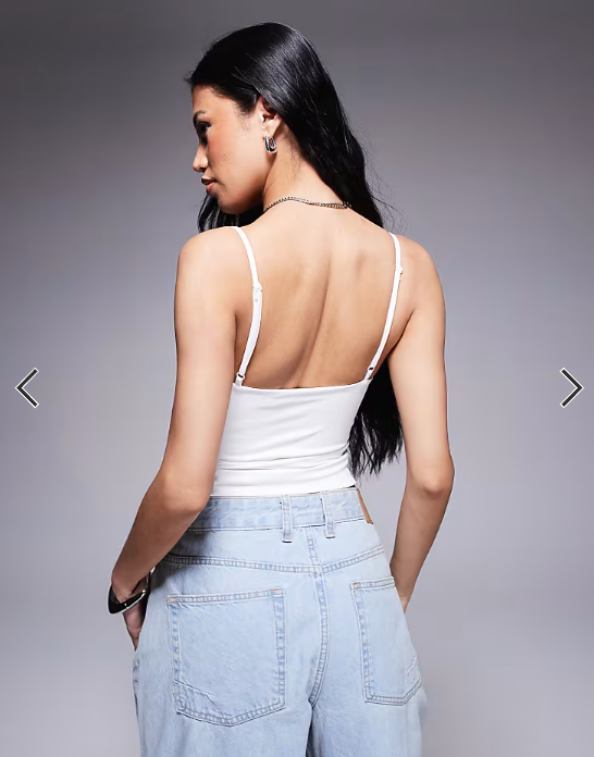 ASOS DESIGN Sculpting cropped cami top in white