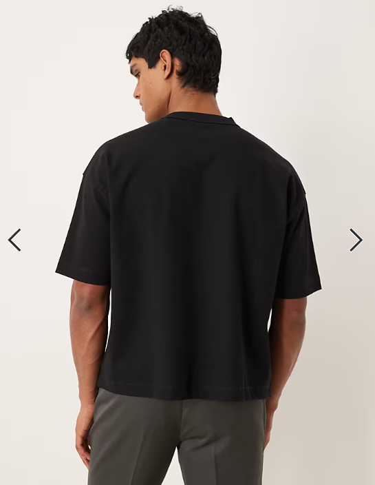 ASOS DESIGN premium interlock boxy oversized T-shirt in black .