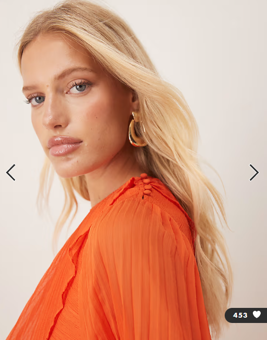 ASOS DESIGN exaggerated pleated sleeve bias maxi dress in orange