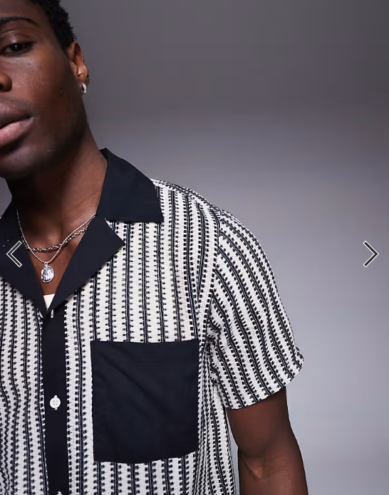 South Beach stripe knit beach shirt co-ord in black