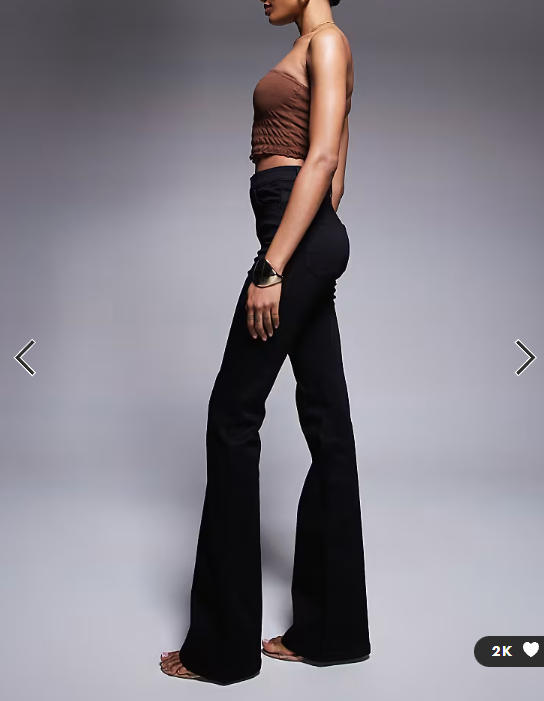 ASOS DESIGN Tall power stretch sculpt flare jeans in black