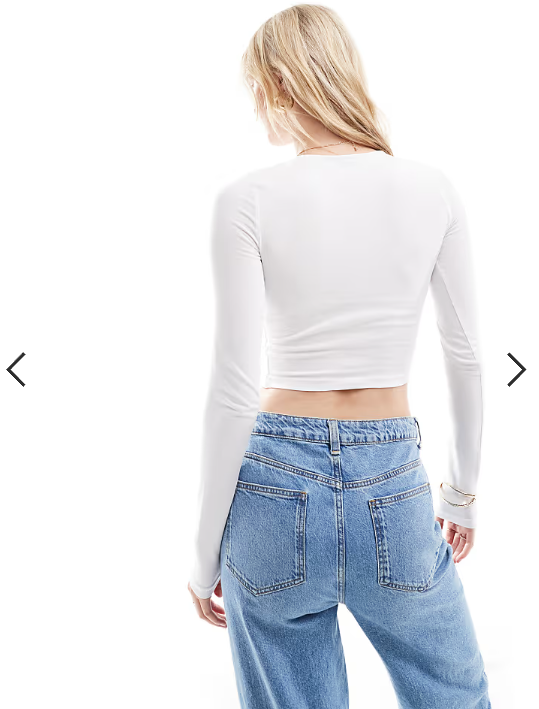 ASOS DESIGN Tall fitted crop t-shirt with long sleeve in white