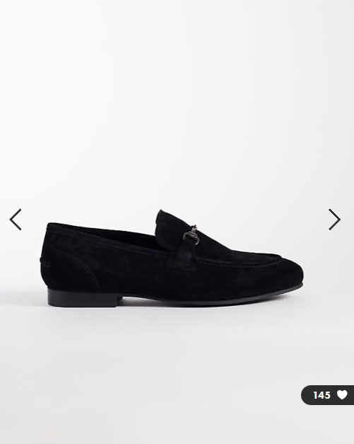 ASOS DESIGN slim loafer with snaffle in black suede