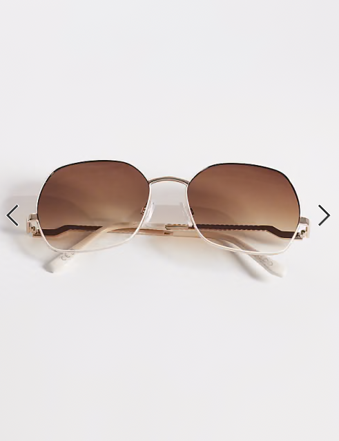 ALDO raquelle oversized metal frame sunglasses with brown lenses in gold