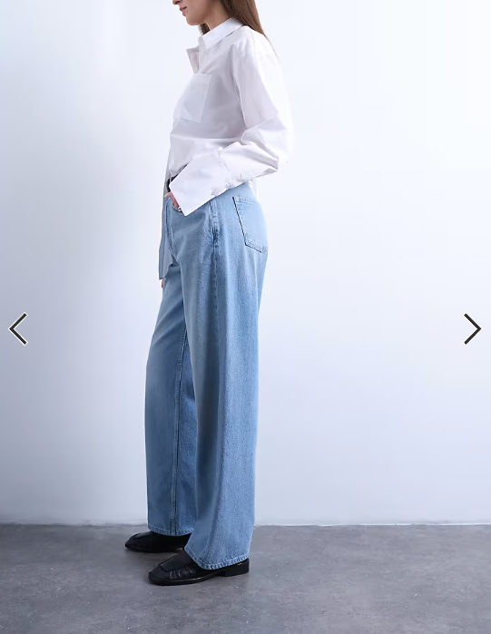 Topshop Hourglass mid rise loose fit straight jean