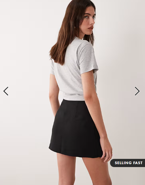 ASOS DESIGN Tailored wrap mini skort in black