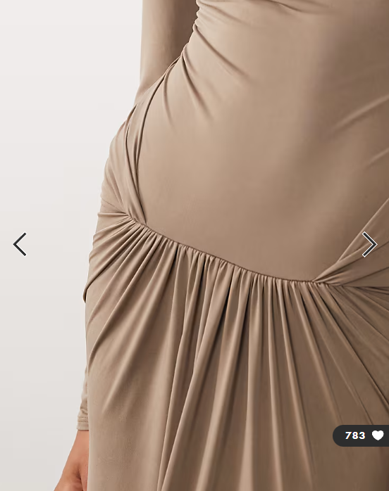 ASOS DESIGN slinky high neck maxi dress with waist detail in mocha