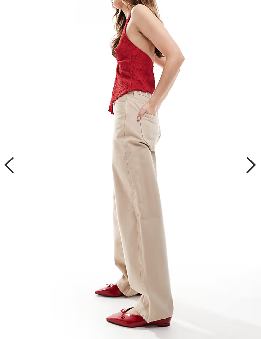 ASOS DESIGN tailored barrel leg jeans in neutral