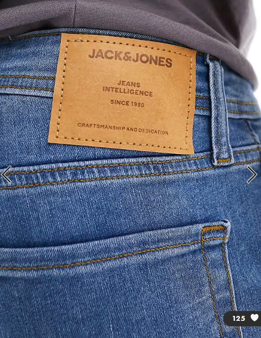 Jack & Jones Glenn slim tapered fit jeans in mid blue wash