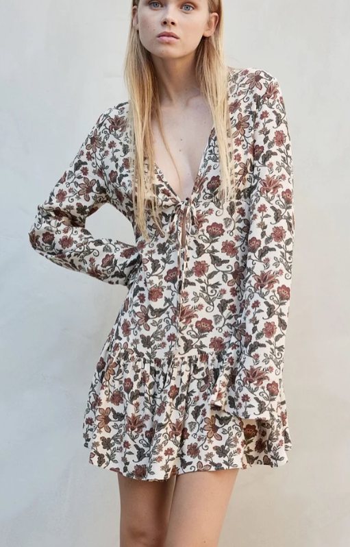 H&M - V-NECK DRESS - Old Rose