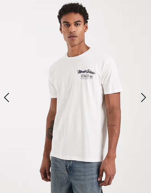 Brave Soul short sleeve scenery graphic t-shirt in white.