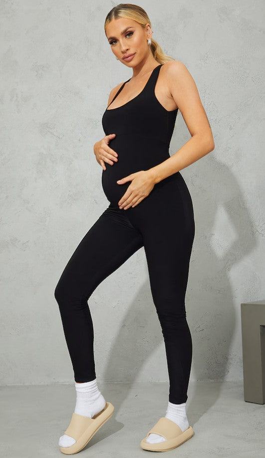 Maternity Black Slinky Jumpsuit