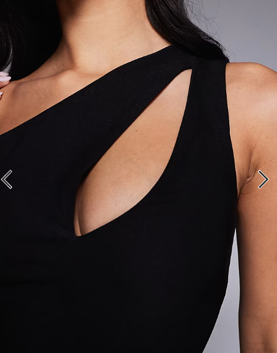 Vesper bengaline cut out front detail thigh split maxi dress in&nbsp;black