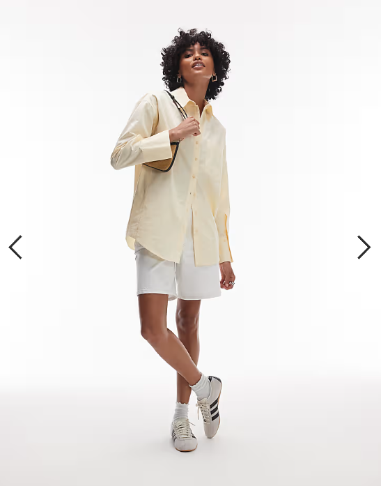 Topshop oversized shirt in buttermilk