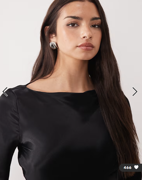 ASOS DESIGN slash neck waterfall mini dress in black