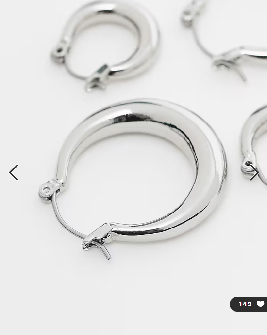 Weekday hoop earrings 2-pack in silver