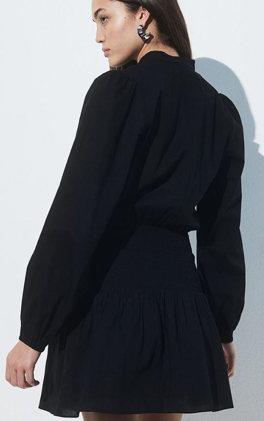 H&M - Pintucked cotton dress - black