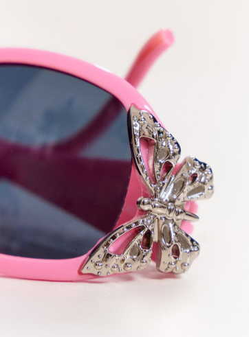 Pink Butterfly Detail Visor Sunglasses