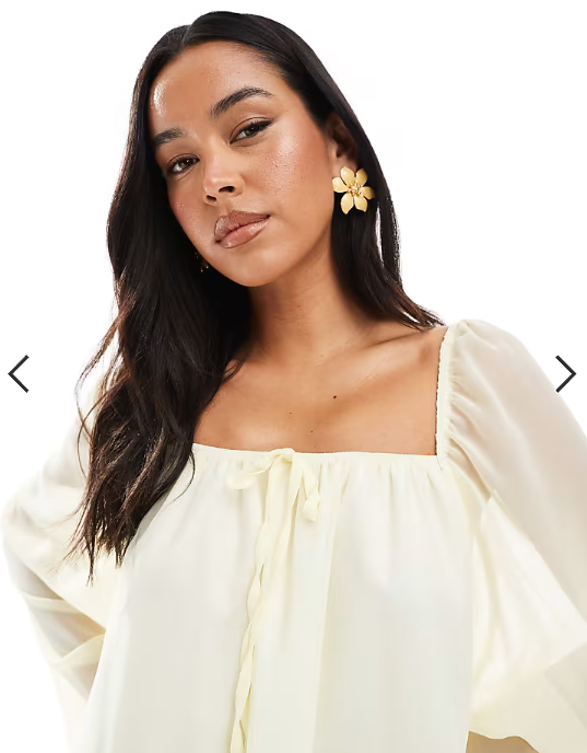 Miss Selfridge chiffon mini dress in buttermilk