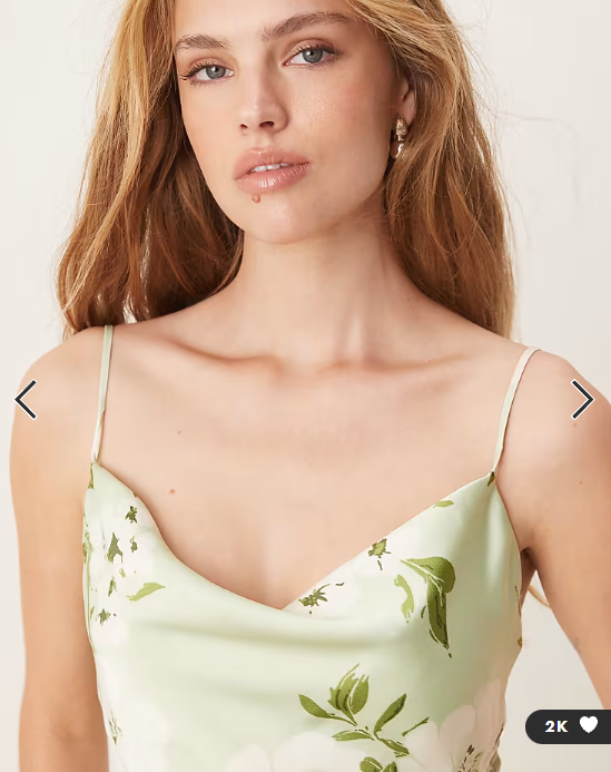 Vila satin floral midi dress in pale green