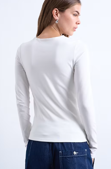 Asos - Topshop clean long sleeve top in ivory