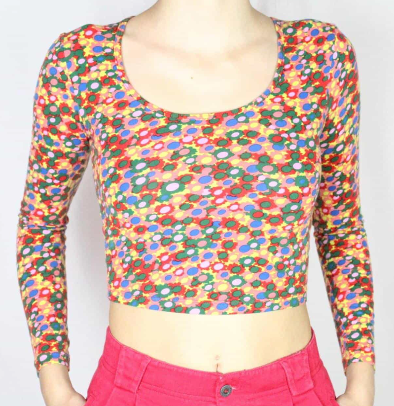 American Apparel Women's Pink And Yellow Shirt