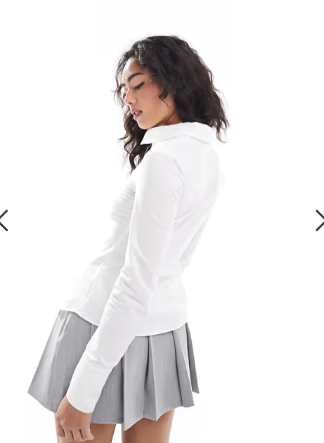 Miss Selfridge poplin fitted shirt in white