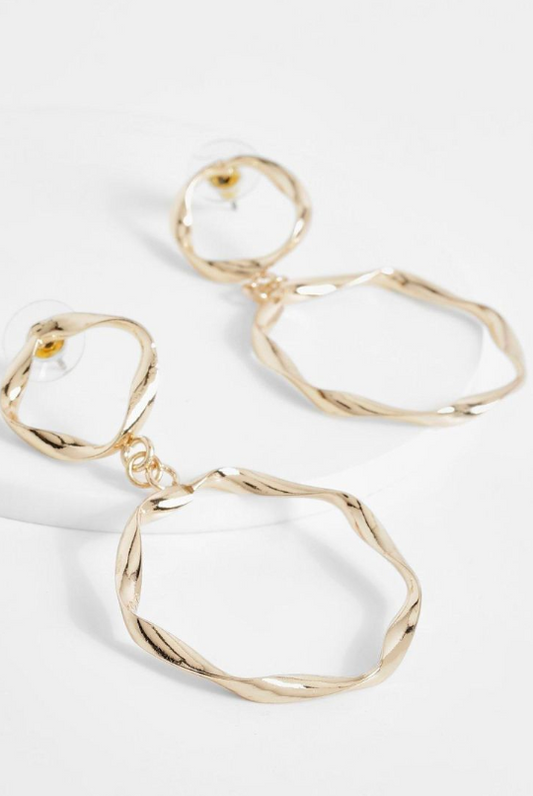 Circle Stud Earrings - gold