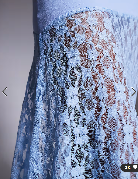 ASOS DESIGN bandeau with lace skirt maxi dress in blue