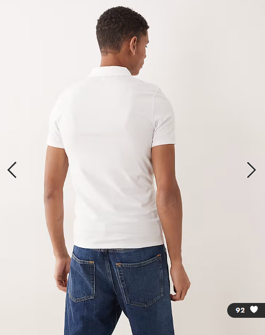 ASOS DESIGN Essentials muscle fit polos in white.
