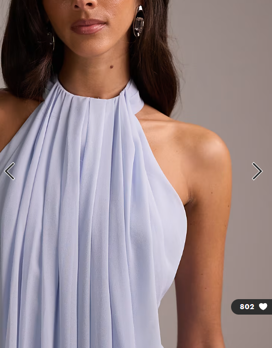 ASOS DESIGN Bridesmaids grecian draped halter maxi dress in blue